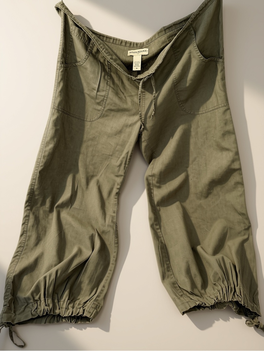 Banana Republic Olive Green Cropped Drawstring Pants